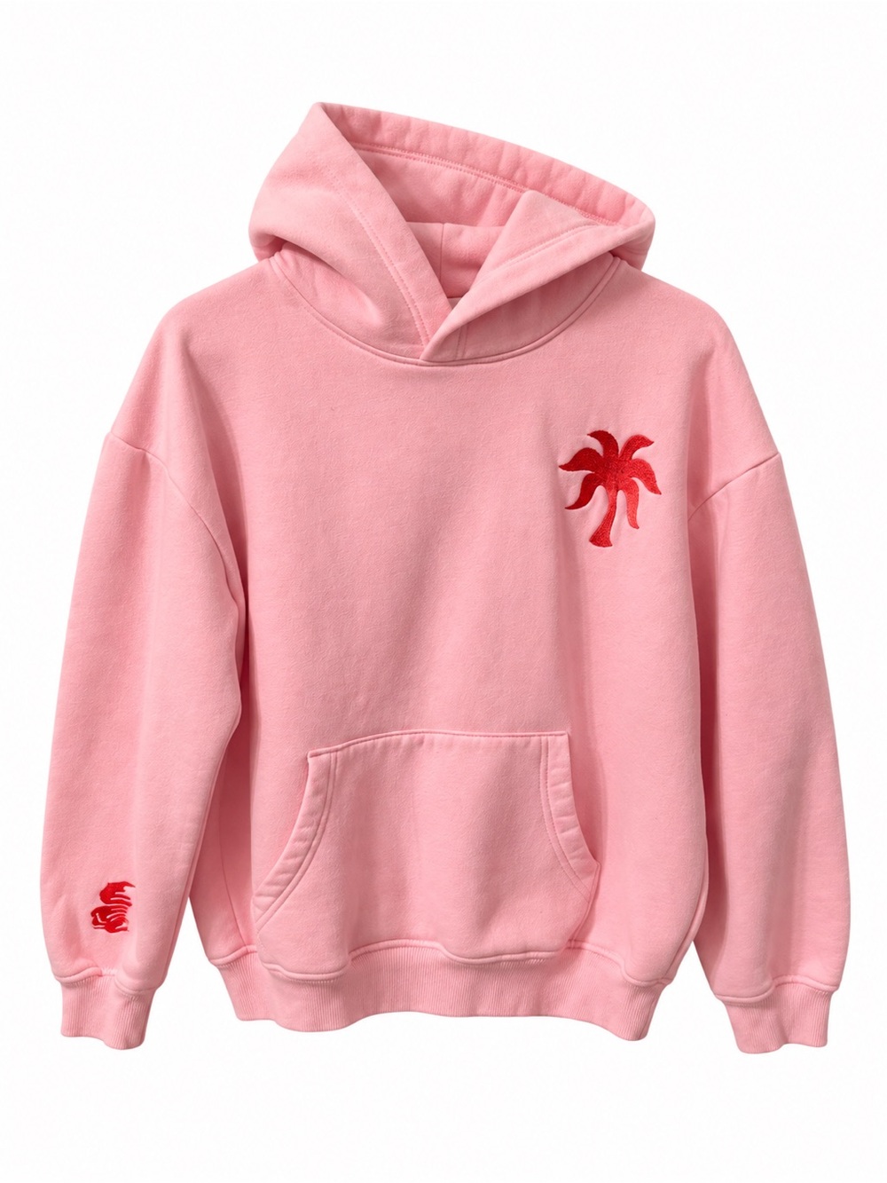 Pink Palm Puff Small Pink “Everything Comes in Waves” Graphic Hoodie
